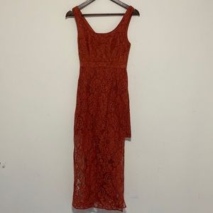 BCBG Formal Semi Formal Orange Lace Dress